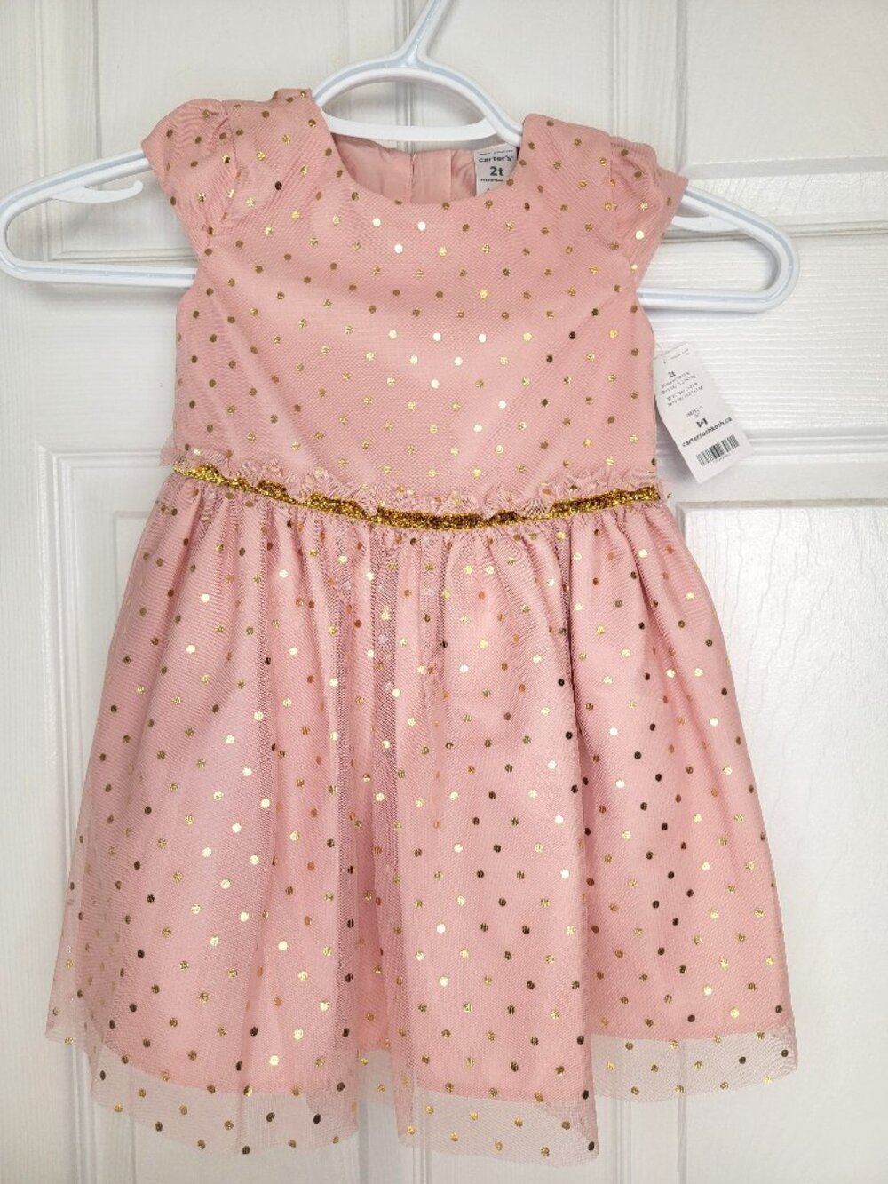⚡BOGO⚡ Carters Pink and Gold Polka Dot Toddler Girl Dress 2T